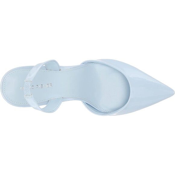 Marc Fisher Womens Waterfall Blue Leather Closed Pointed Toe Hadya Pumps Shoes - Picture 5 of 8